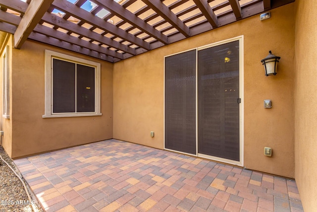 view of patio with a pergola