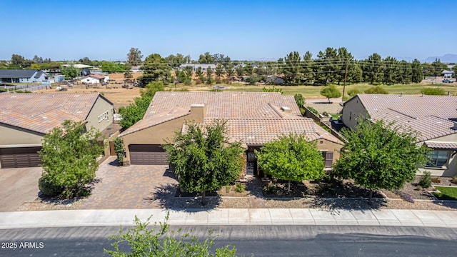 drone / aerial view with a residential view