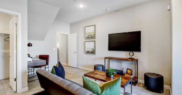 view of tiled living room