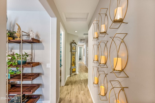 hallway featuring light hardwood / wood-style floors