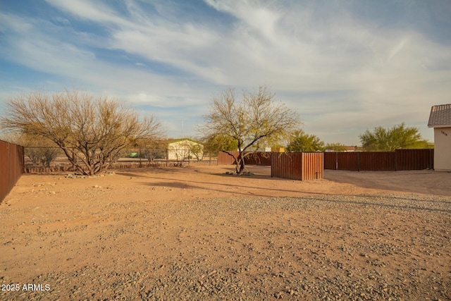 view of yard featuring fence