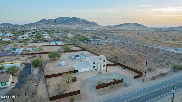 aerial view featuring a mountain view