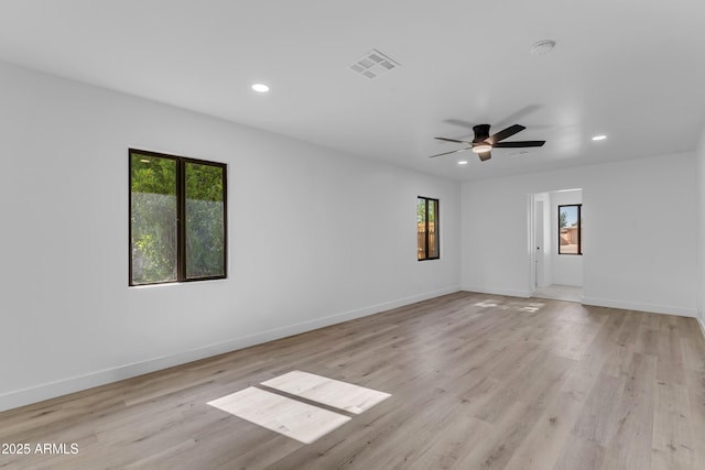 2425 E Harvard St, Phoenix, AZ 85008 - empty room with visible vents, recessed lighting, ceiling fan, and a healthy amount of sunlight