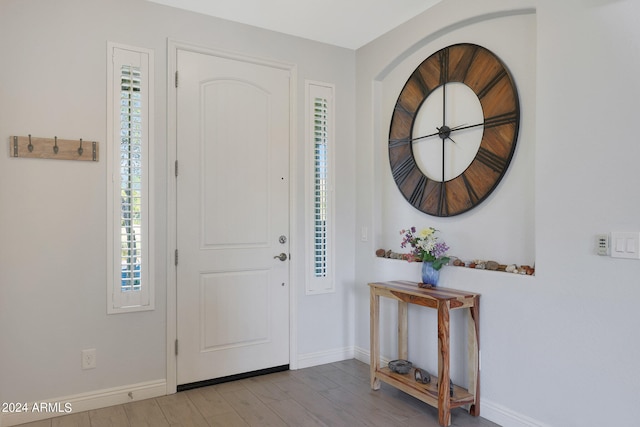 foyer featuring light hardwood / wood-style flooring