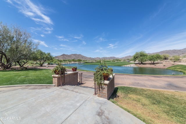 property view of water with a mountain view