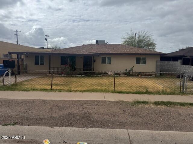 view of single story home