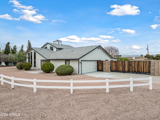 view of front of house with a garage