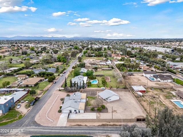 bird's eye view featuring a mountain view