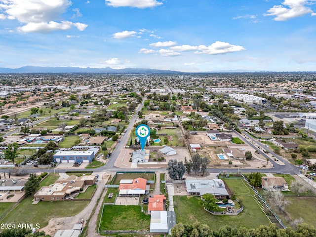 aerial view featuring a mountain view