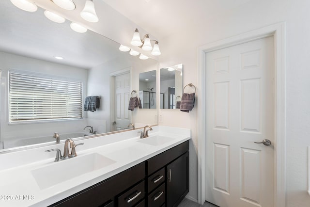 bathroom featuring vanity and a bathtub