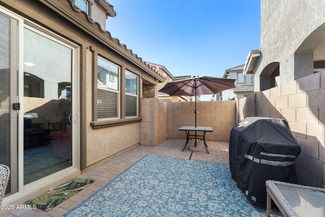 view of patio / terrace with area for grilling