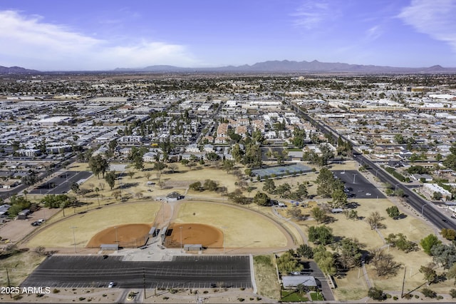 aerial view featuring a mountain view