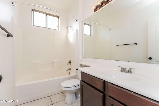 5329 E Harmony Ave, Mesa, AZ 85206 - full bath with tile patterned floors, toilet, shower / washtub combination, and vanity