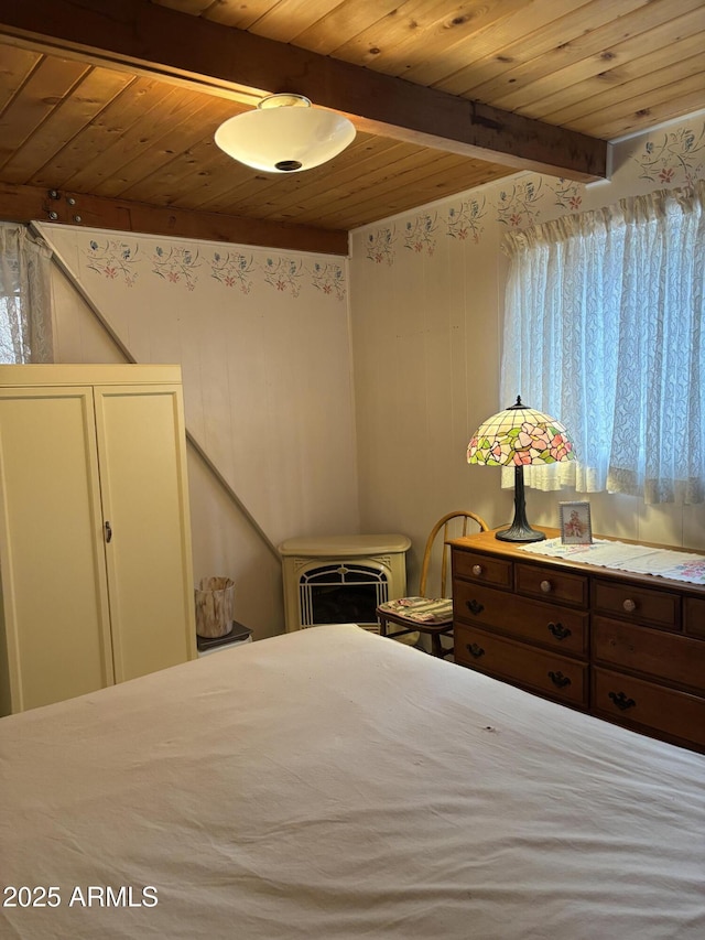 3994 N Mohawk St, Pine, AZ 85544 - bedroom with wooden ceiling with exposed beams