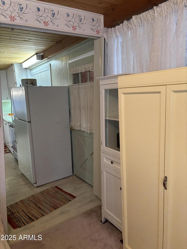 3994 N Mohawk St, Pine, AZ 85544 - kitchen featuring freestanding refrigerator and light wood finished floors
