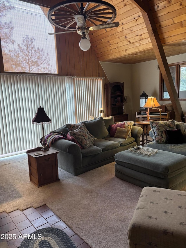3994 N Mohawk St, Pine, AZ 85544 - carpeted living room featuring ceiling fan