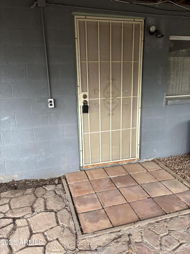 3994 N Mohawk St, Pine, AZ 85544 - doorway to property with concrete block siding