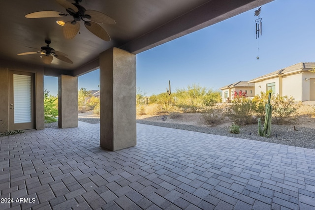 view of patio / terrace with ceiling fan