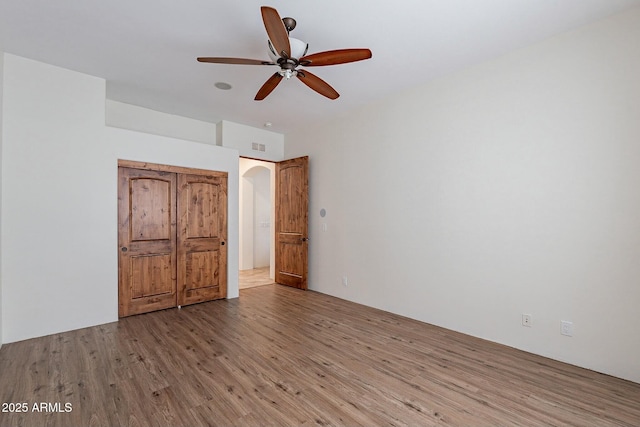 28423 N 139th St, Scottsdale, AZ 85262 - unfurnished bedroom with wood finished floors and ceiling fan