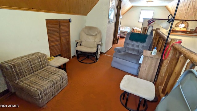 702 Mule Springs Trl, Forest Lakes, AZ 85931 - living area featuring lofted ceiling and carpet