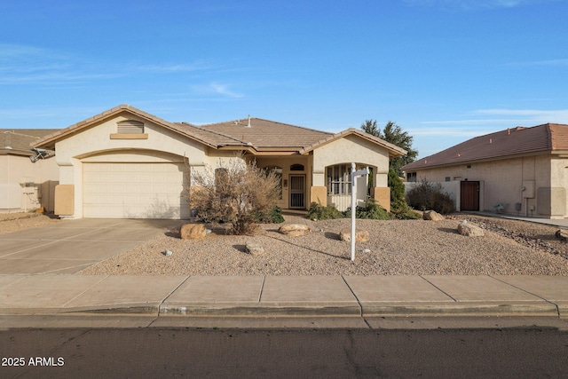 ranch-style home featuring a garage