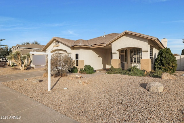 view of front of house with a garage