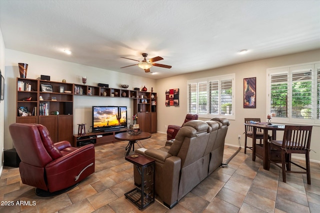 1922 E Everett Dr, Phoenix, AZ 85022 - living room with ceiling fan and baseboards
