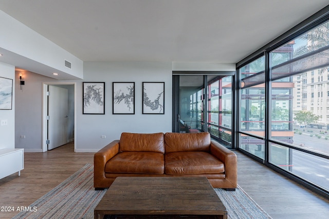 living room featuring hardwood / wood-style flooring