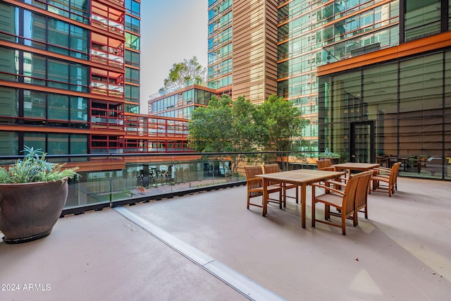 view of patio / terrace with a balcony