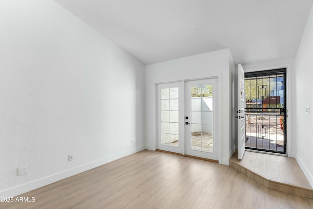 doorway featuring light wood-type flooring