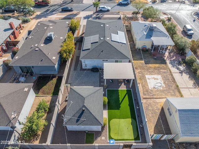 aerial view with a residential view