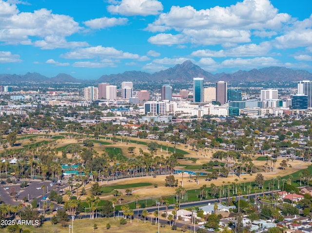 city view with a mountain view