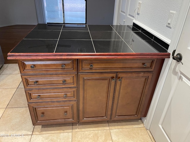 kitchen featuring light tile patterned floors