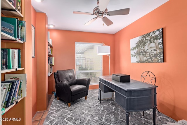 9012 S 47th Pl, Phoenix, AZ 85044 - tiled office space with a ceiling fan