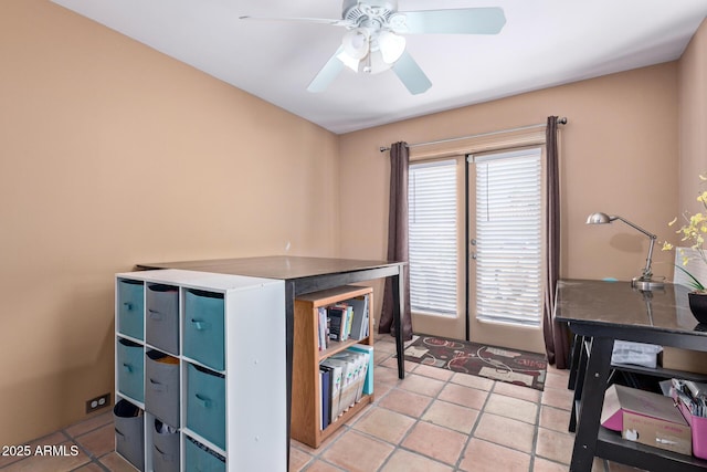 9012 S 47th Pl, Phoenix, AZ 85044 - office featuring light tile patterned flooring and ceiling fan