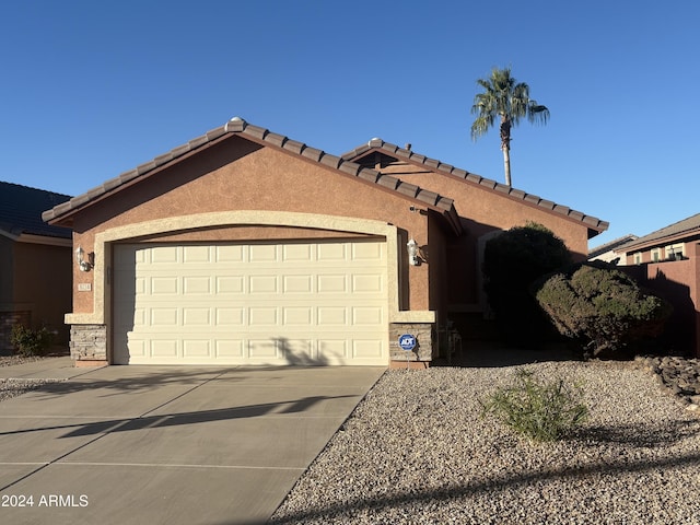 exterior space featuring a garage