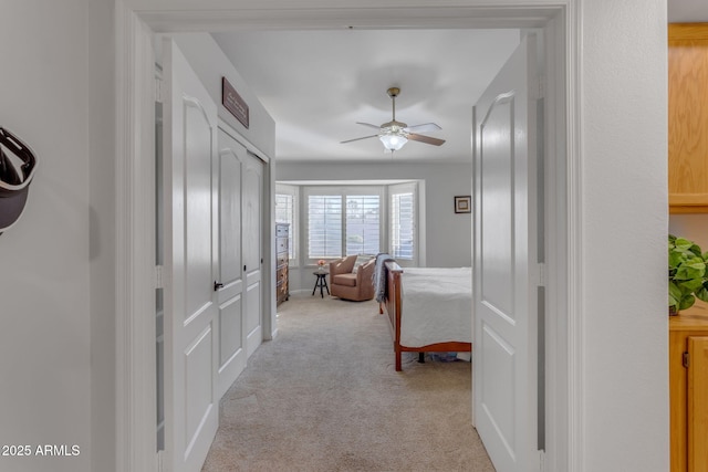 interior space featuring a closet and ceiling fan