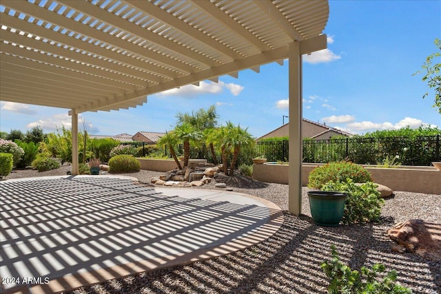 view of patio / terrace featuring a pergola