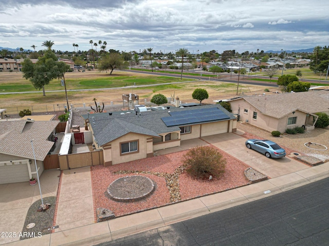 aerial view with a residential view