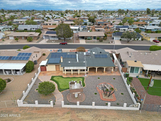 aerial view with a residential view