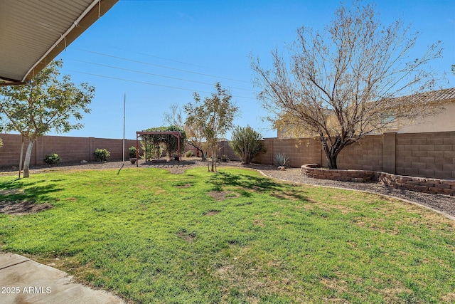 view of yard with a gazebo