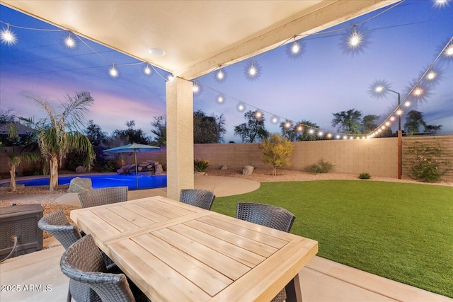 3604 E Derringer Way, Gilbert, AZ 85297 - view of patio with an outdoor pool and outdoor dining space
