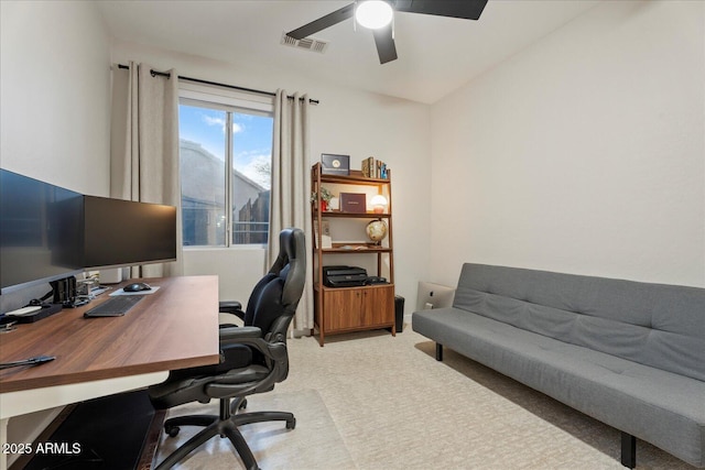 3604 E Derringer Way, Gilbert, AZ 85297 - office featuring light colored carpet and a ceiling fan