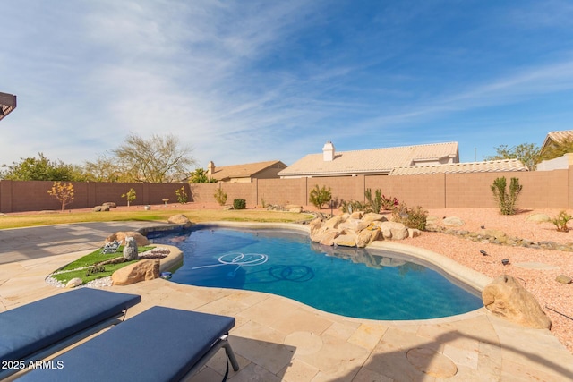 view of pool featuring a patio area