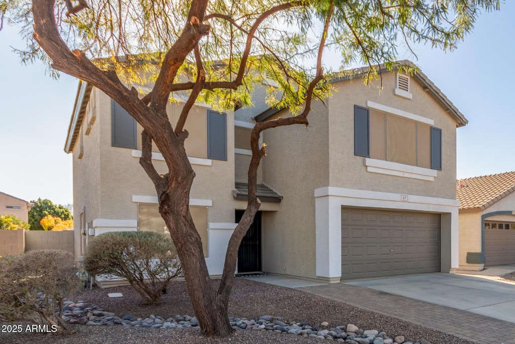 view of front facade with a garage