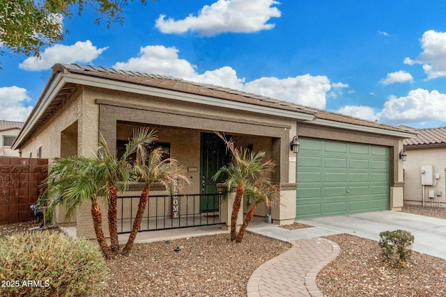 view of front of house with a garage