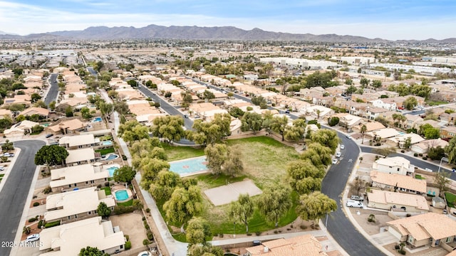 aerial view featuring a mountain view