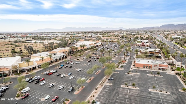 aerial view with a mountain view