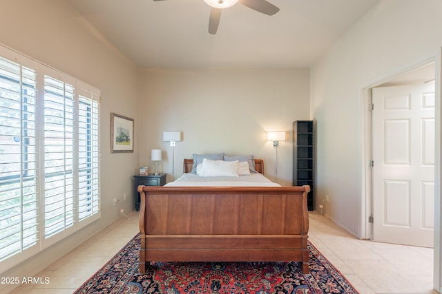 2413 E Rancho Dr, Phoenix, AZ 85016 - bedroom with light tile patterned flooring and a ceiling fan
