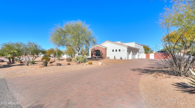 view of front of home with a garage